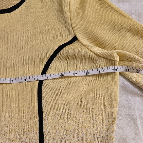 Ming Wang 2 Pieces Yellow Black Gradient Cardigan Sweater And Top - Picture 11 of 16